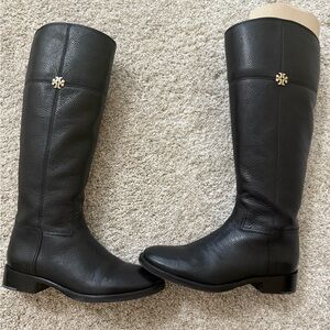 Tory Burch Black Leather jolie riding Boots
